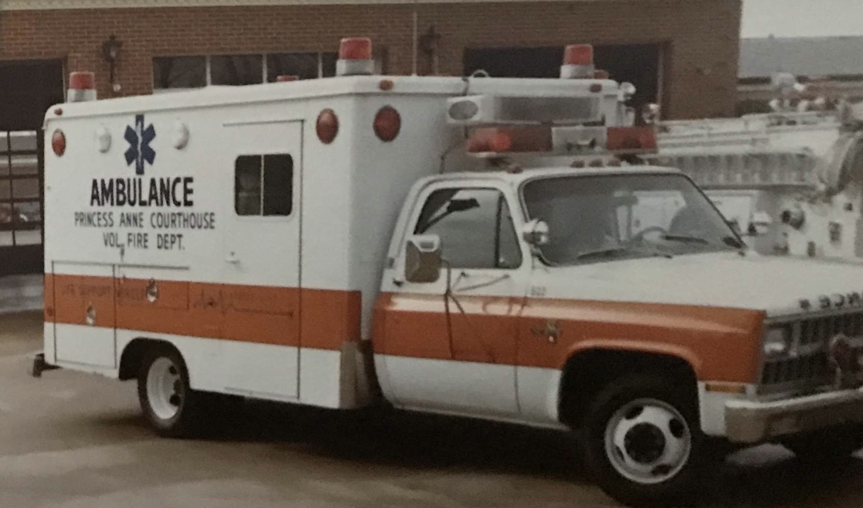Princess Anne Courthouse Rescue 522 ambulance during the 1970s